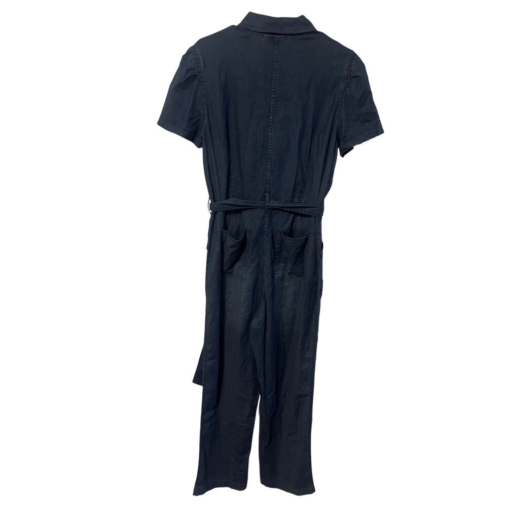 Tensel Light Weight Dark Denim Romper Jumpsuit Stretch Sz M oversized - Picture 3 of 9
